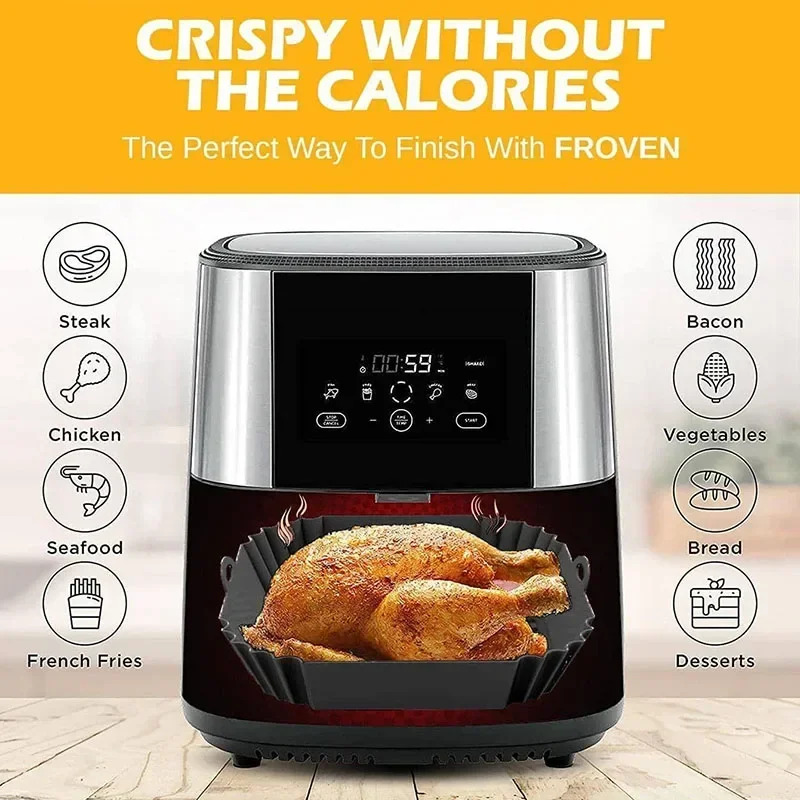 1PC Silicone Air Fryer Basket, - Air Fryer Accessories review and price