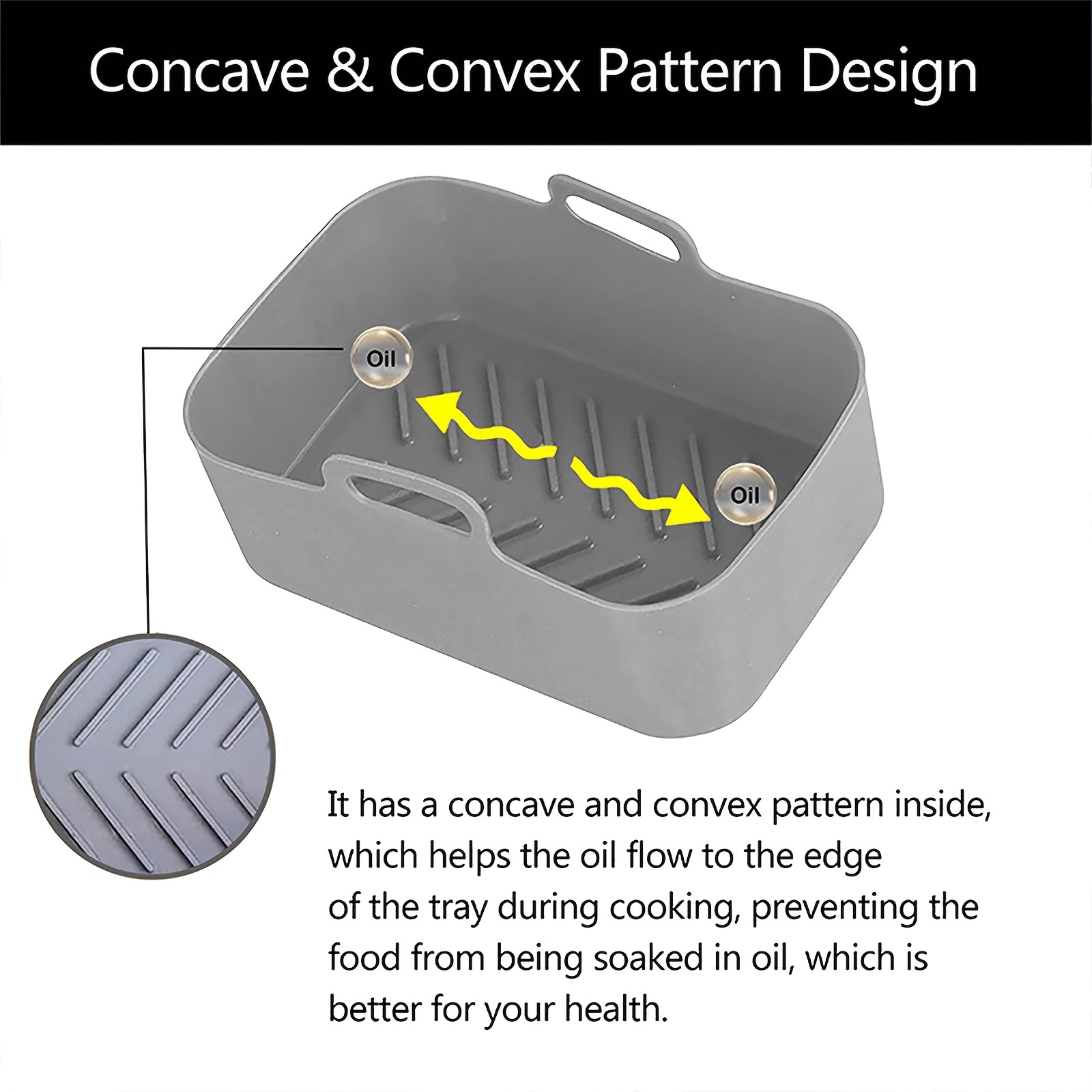 1/2Pcs Air Fryer Silicone Tray - Air Fryer Accessories review and price
