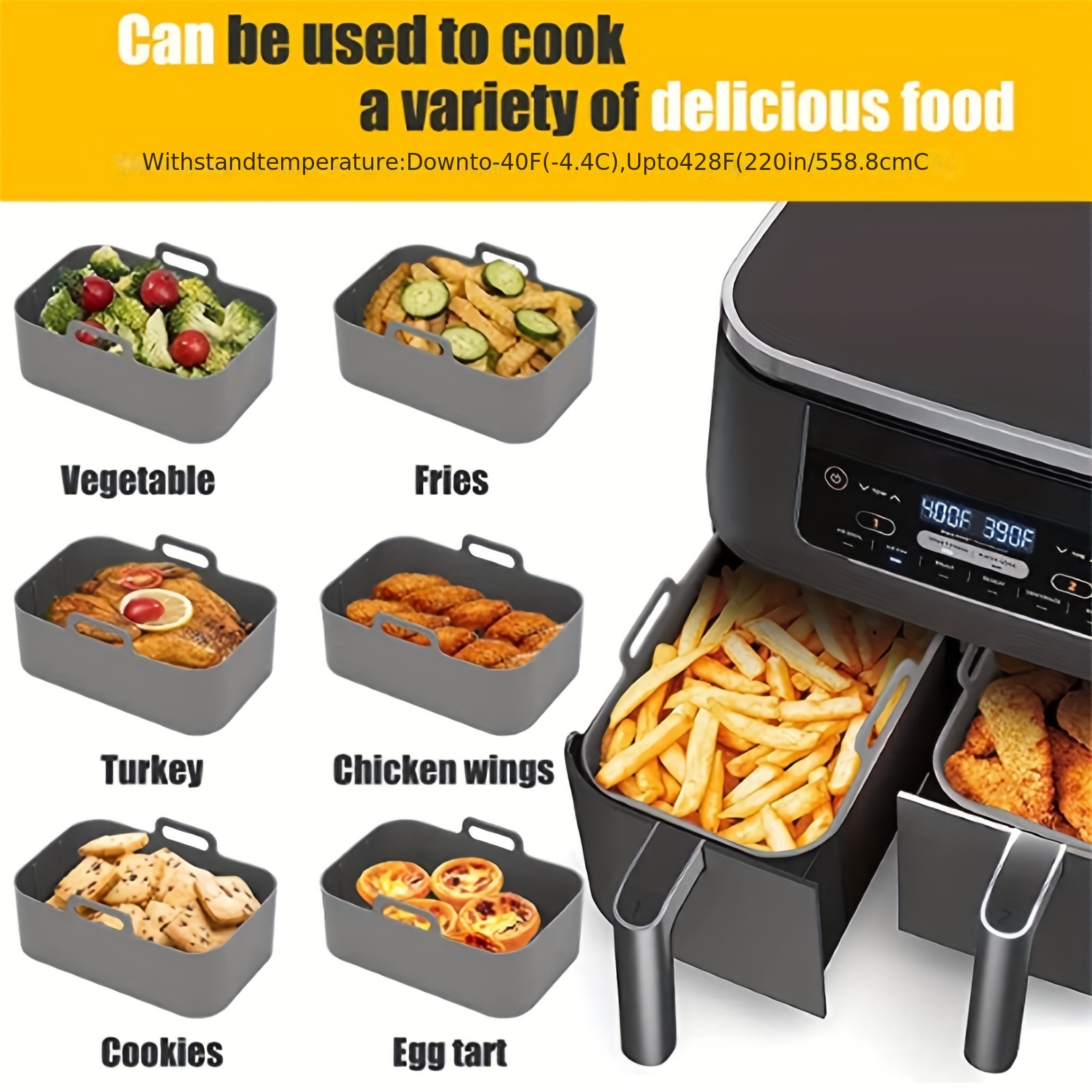 1/2Pcs Air Fryer Silicone Tray - Air Fryer Accessories review and price