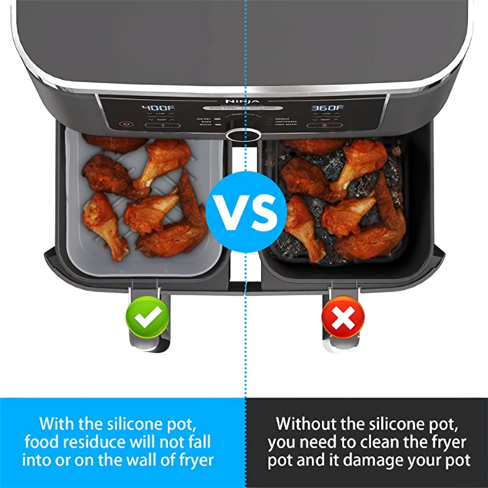 1/2Pcs Air Fryer Silicone Tray - Air Fryer Accessories review and price